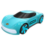 Blauwe 1:16 RC stunt auto met spray-effect, LED-verlichting en afstandsbediening