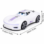 Witte RC drift auto met dubbel spray-effect, LED-verlichting en afstandsbediening