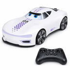 Witte RC drift auto met dubbel spray-effect, LED-verlichting en afstandsbediening
