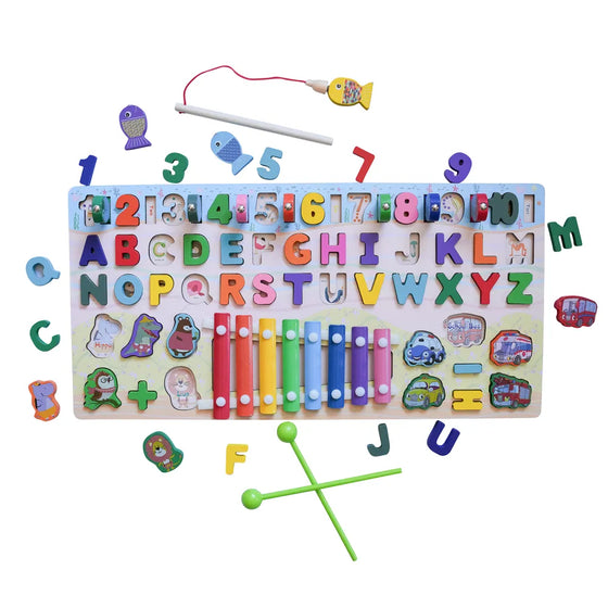 Houten educatief spelbord 8-in-1 Montessori Bextunio