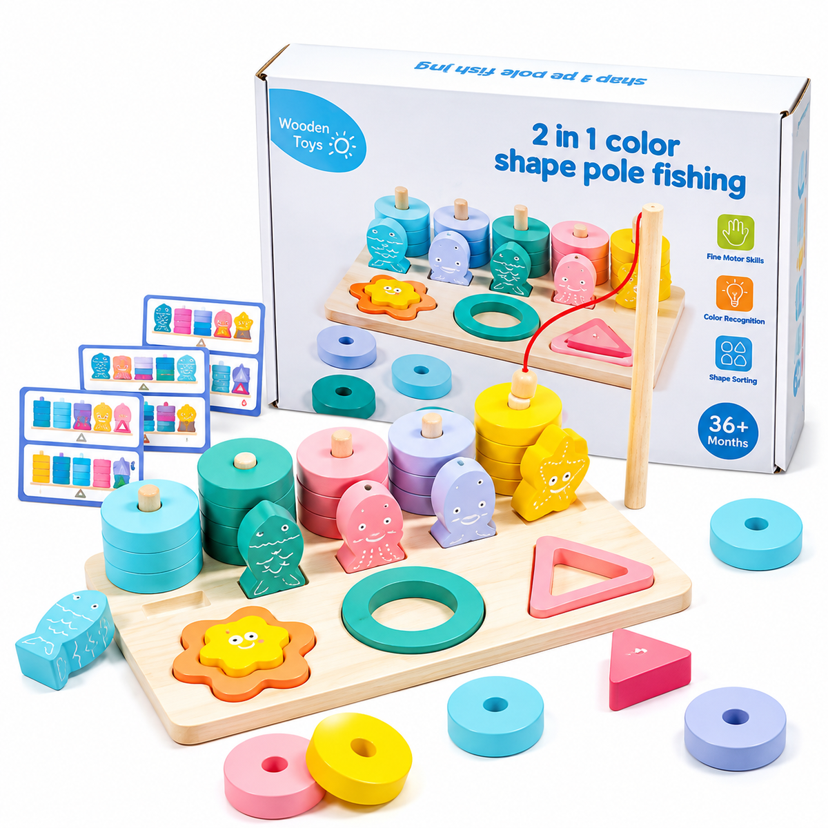 3in1 Stacker Colorful Shapes Puzzel