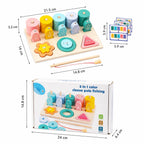 3in1 Stacker Colorful Shapes Puzzel