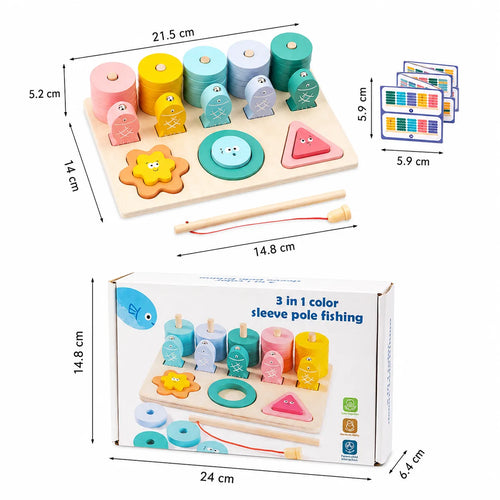 3in1 Stacker Colorful Shapes Puzzel