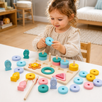 3in1 Stacker Colorful Shapes Puzzel