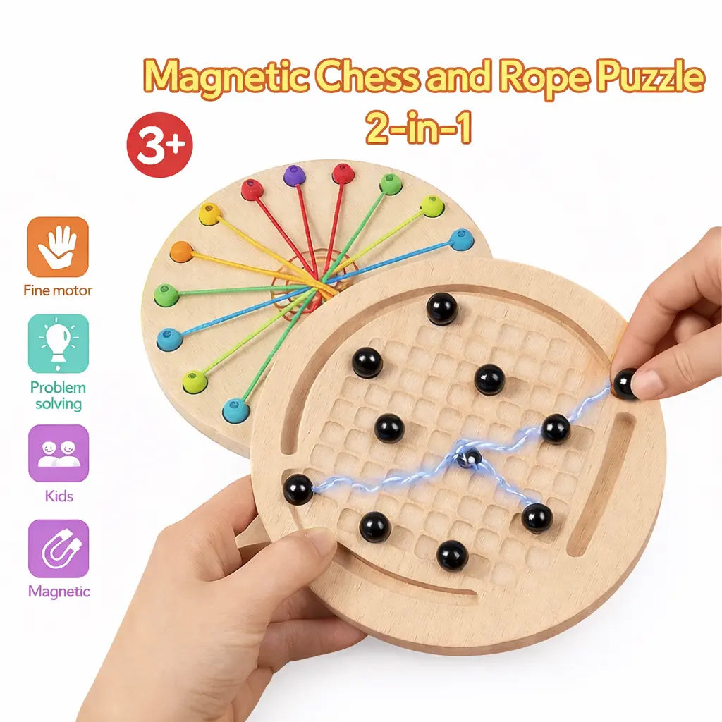 magnetische schaaktouwpuzzel 2-in-1 strandvakantie kinderen Bextunio