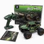 Groene 1:16 RC offroad auto met 4WD, grote banden en afstandsbediening