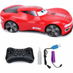 Rode RC drift auto met spray-effect, LED-verlichting en afstandsbediening