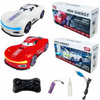 Rode RC drift auto met spray-effect, LED-verlichting en afstandsbediening