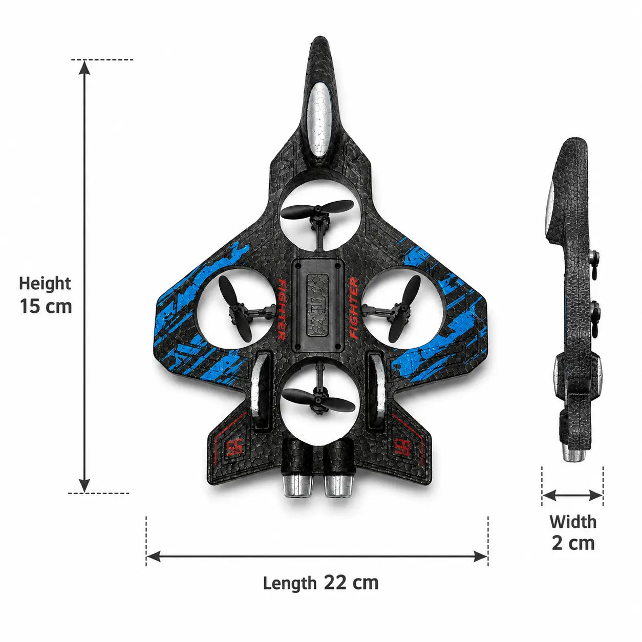 Casaquin F009 RC Vliegtuig – 2.4GHz, Blauw