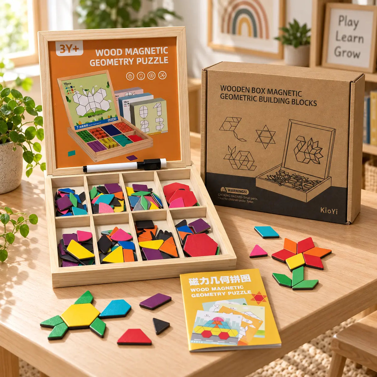 Houten Geometrisch Puzzelspel