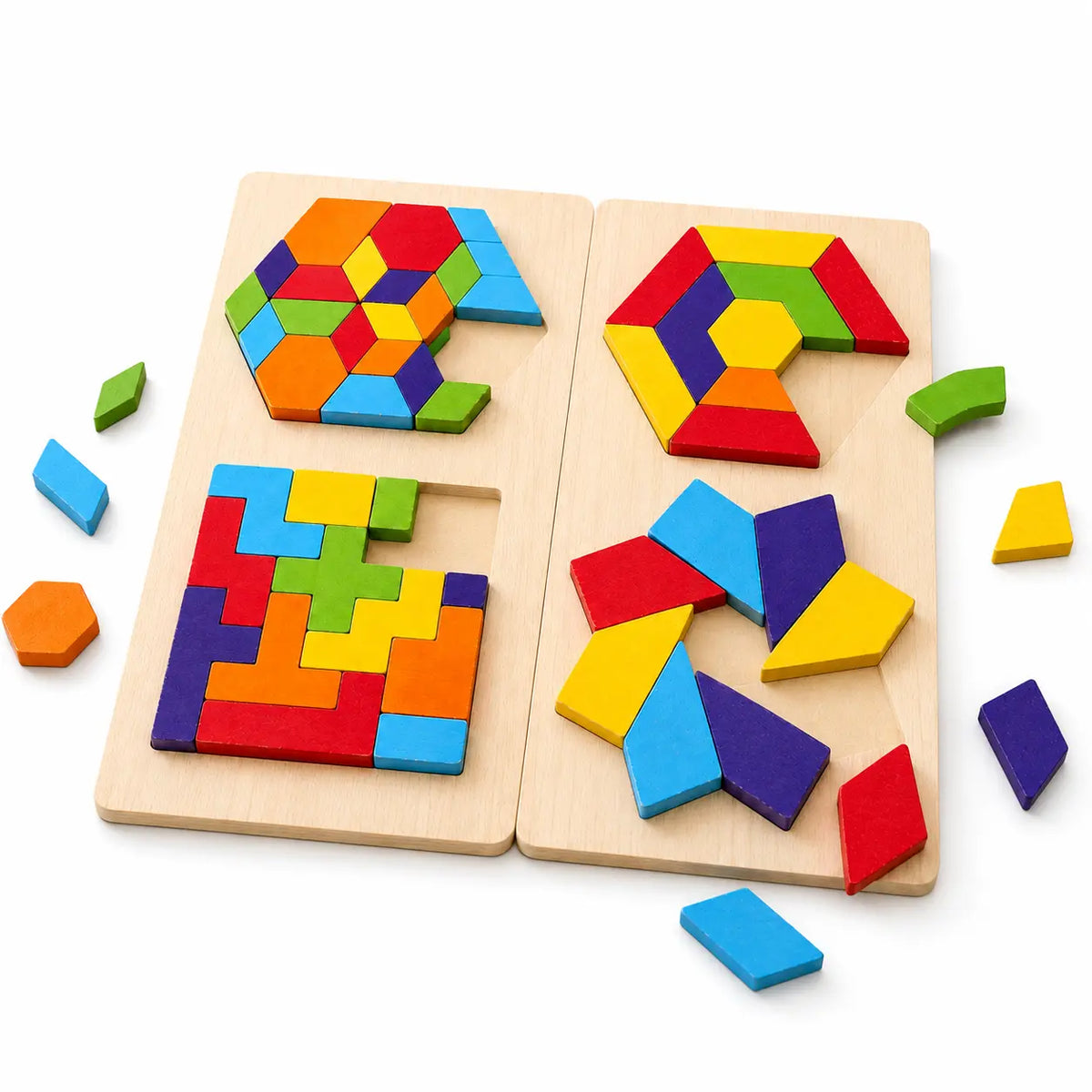 Houten Puzzel Set – Tangram & Vormpuzzel