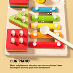 Montessori 3-in-1 Bord Stapelen & Xylofoon, 1–3 jaar
