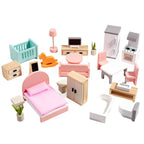 Houten Poppenhuis Meubelset 5 Kamers