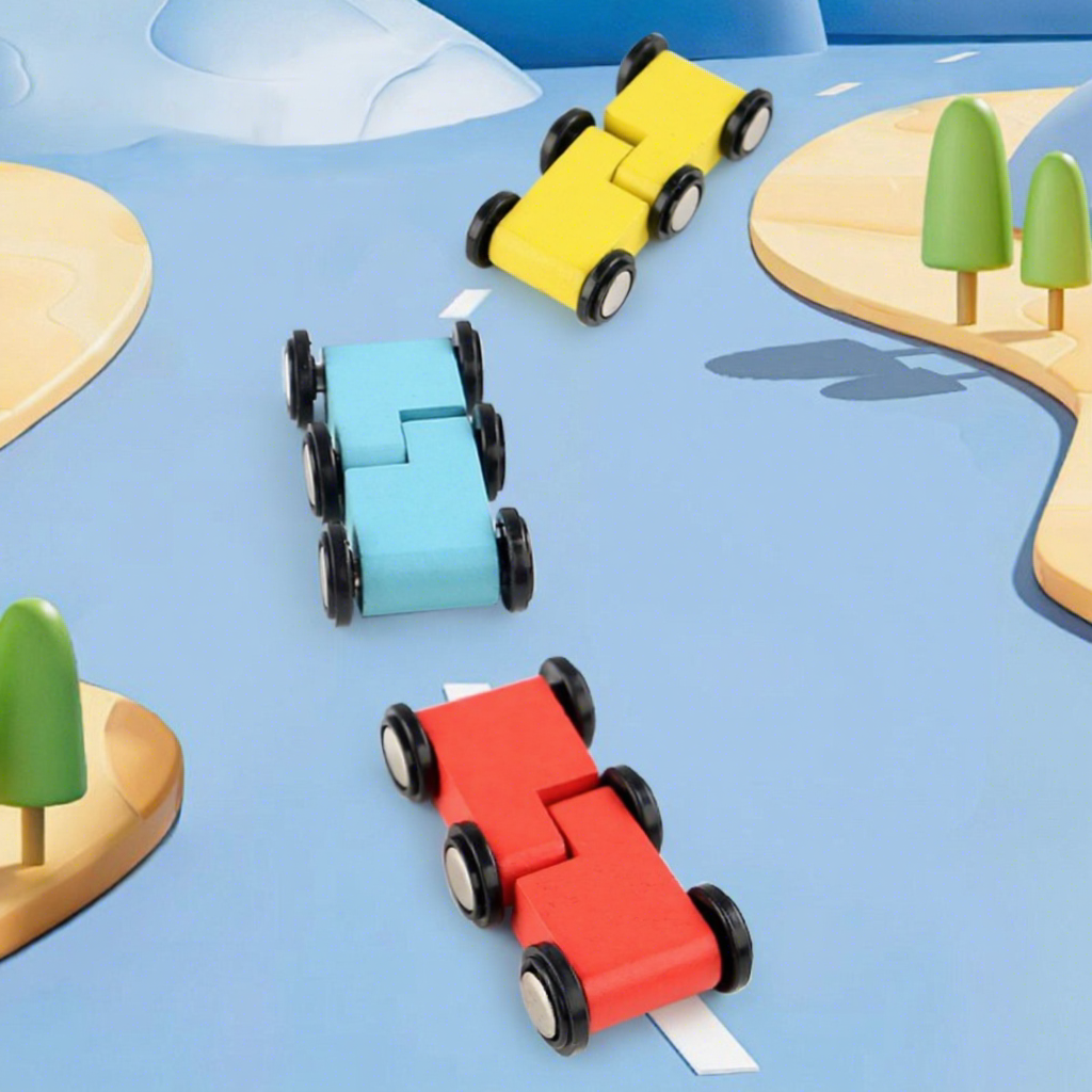 Houten Auto-Racebaan 3 Mini Auto's