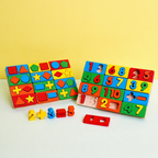 Houten Cijfer- en Vormpuzzelbord voor kinderen vanaf 3 jaar