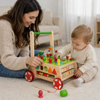 Loopwagen Hout met Activiteitenkubus