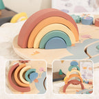 Houten Regenboog Busy Board Plat Sensorisch Leerbord, 1–3 jaar