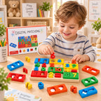 Jongen speelt met het cijferbord
