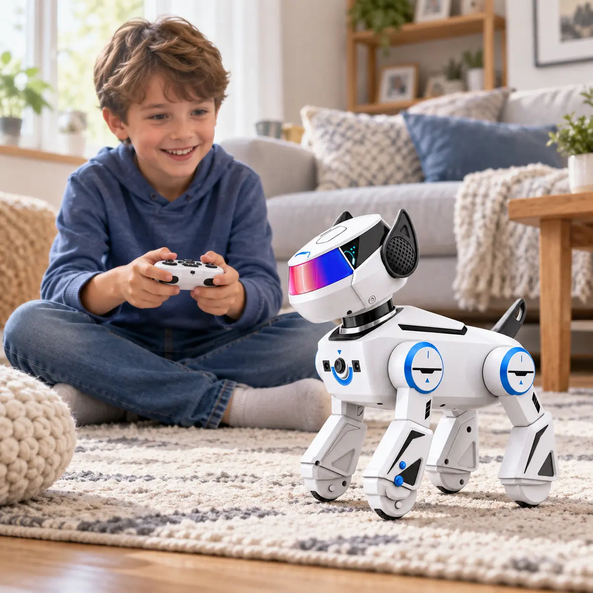 Slimme robot hond met 64 talen LED licht en interactieve functies