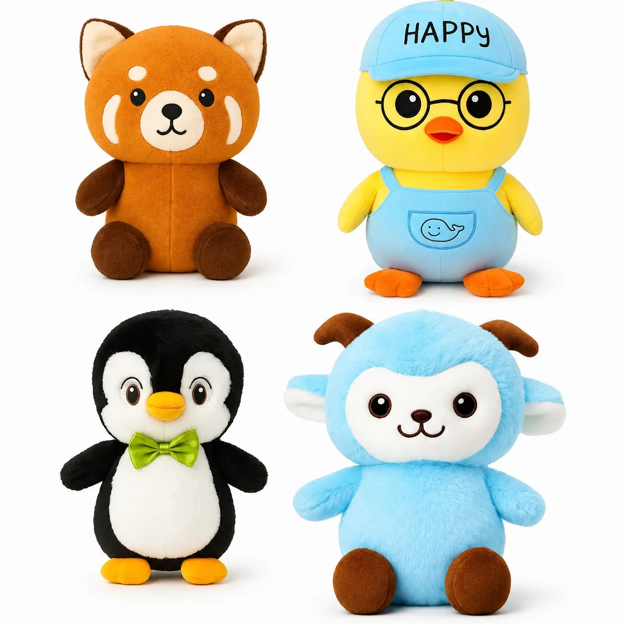 Knuffel Set van 4 Pluche Dieren voor Kinderen - Bextunio