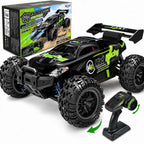 Zwarte en groene 1:18 RC offroad auto met 4WD en afstandsbediening