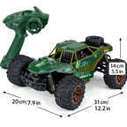 Groene 1:16 RC offroad auto met 4WD, grote banden en afstandsbediening