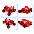 Robot RC Auto 8WD met Spray & Licht blauw inclusief afstandsbediening, polsband en accessoires