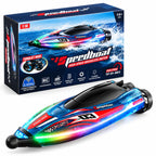 Blauwe S25 RC boot met brushless motor en kleurrijke LED verlichting