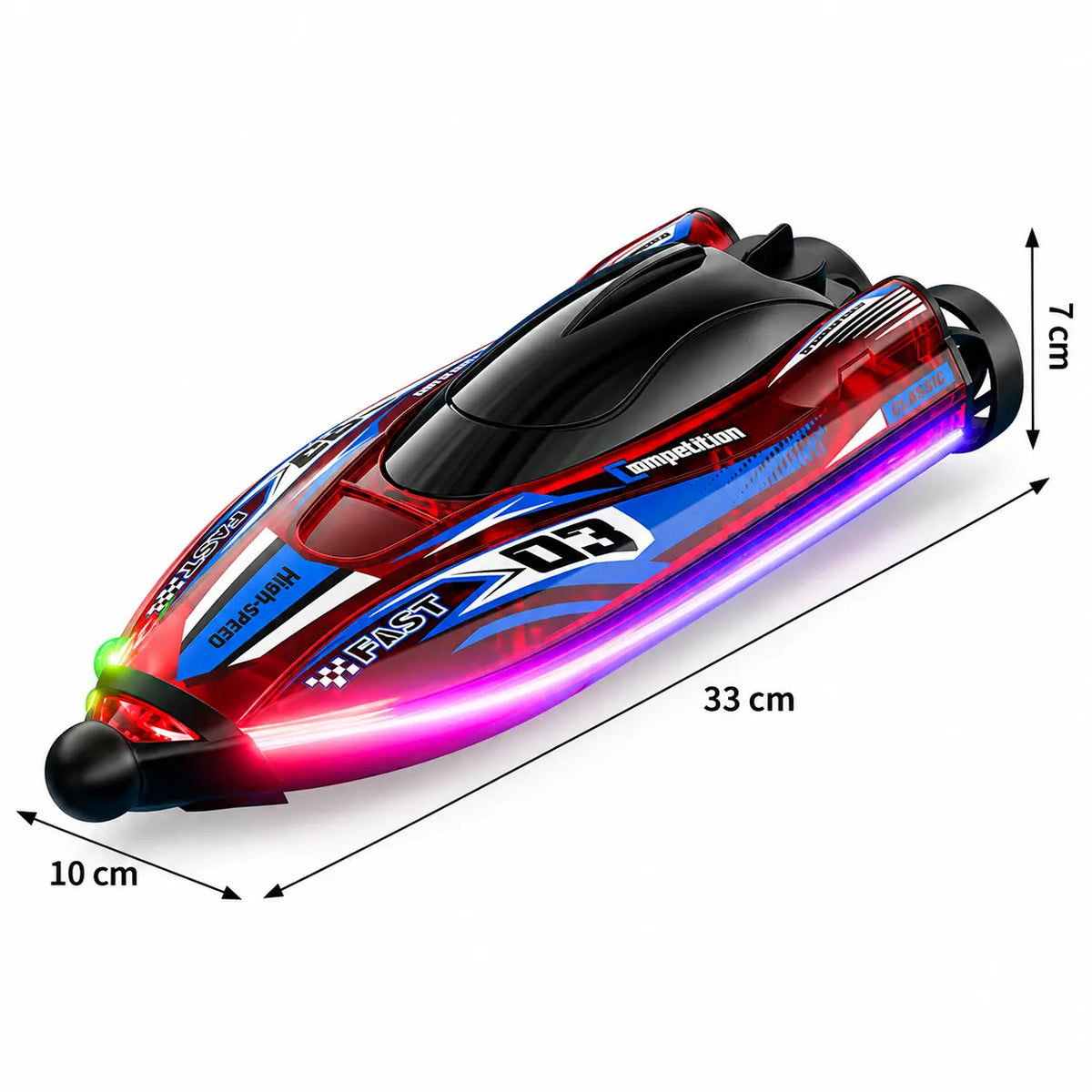 High-speed RC speedboot 1:18 met 2,4 GHz afstandsbediening