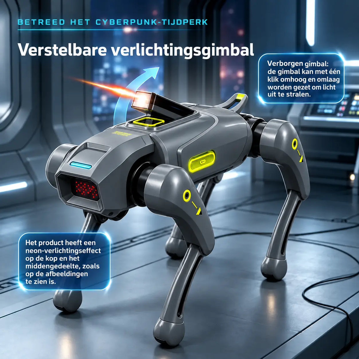R43 CyberDog robothond met verstelbare verlichting en interactieve functies