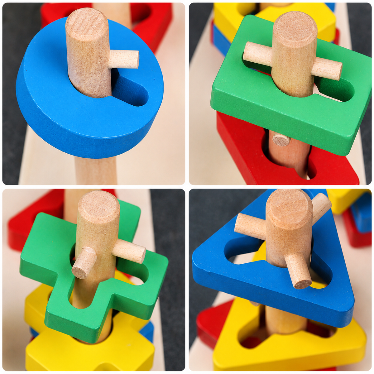 Houten Bouwblokken Stapelset in Houten Doos