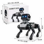 Zilveren robot hond speelgoed met beweegbare poten voor kinderen
