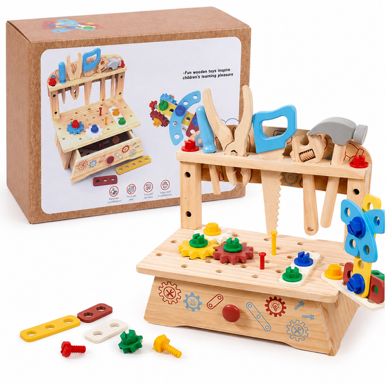 Houten gereedschapskist kinderen