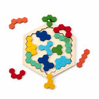 Houten Hexagon Breinpuzzel Kind