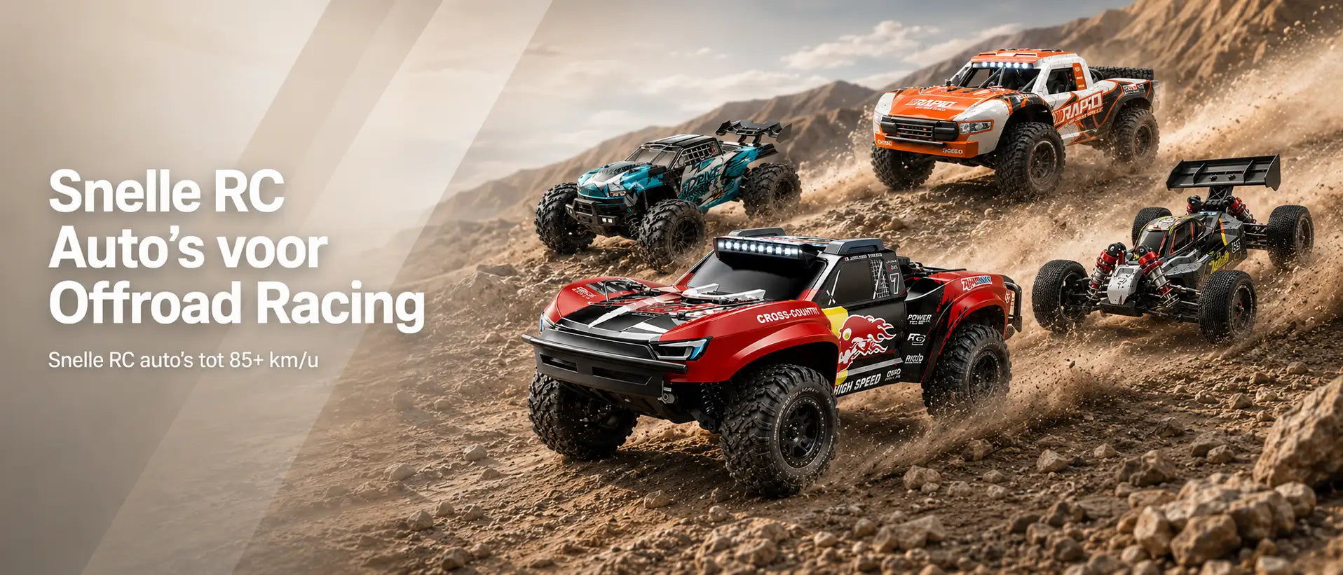 Snelle RC auto’s voor offroad racing tot 85 km/u